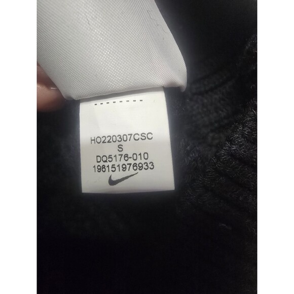 Nike Mens Sz Small Cable Knit Big Swoosh Sweater Black DQ5176 010 $175 - Picture 9 of 9